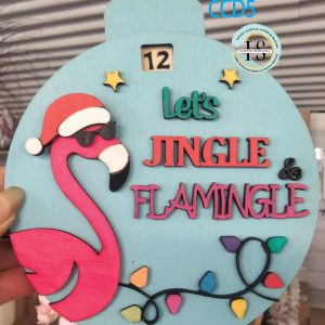 paint n sip Rotating Christmas Flamingo CCD5