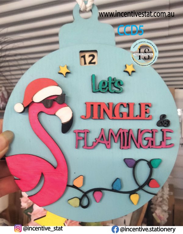 paint n sip Rotating Christmas Flamingo CCD5